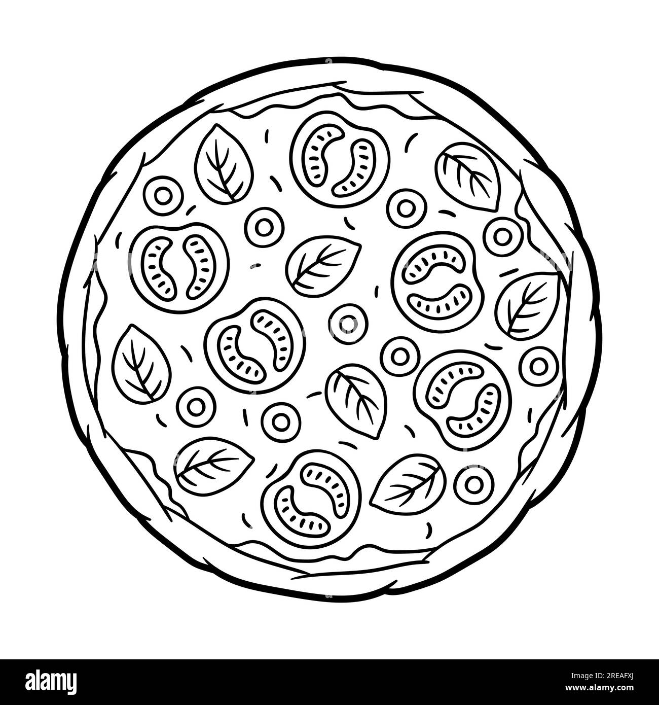 Pizza italienne savoureuse. Délicieux repas rapide. Illustration du menu du café. Illustration de Vecteur