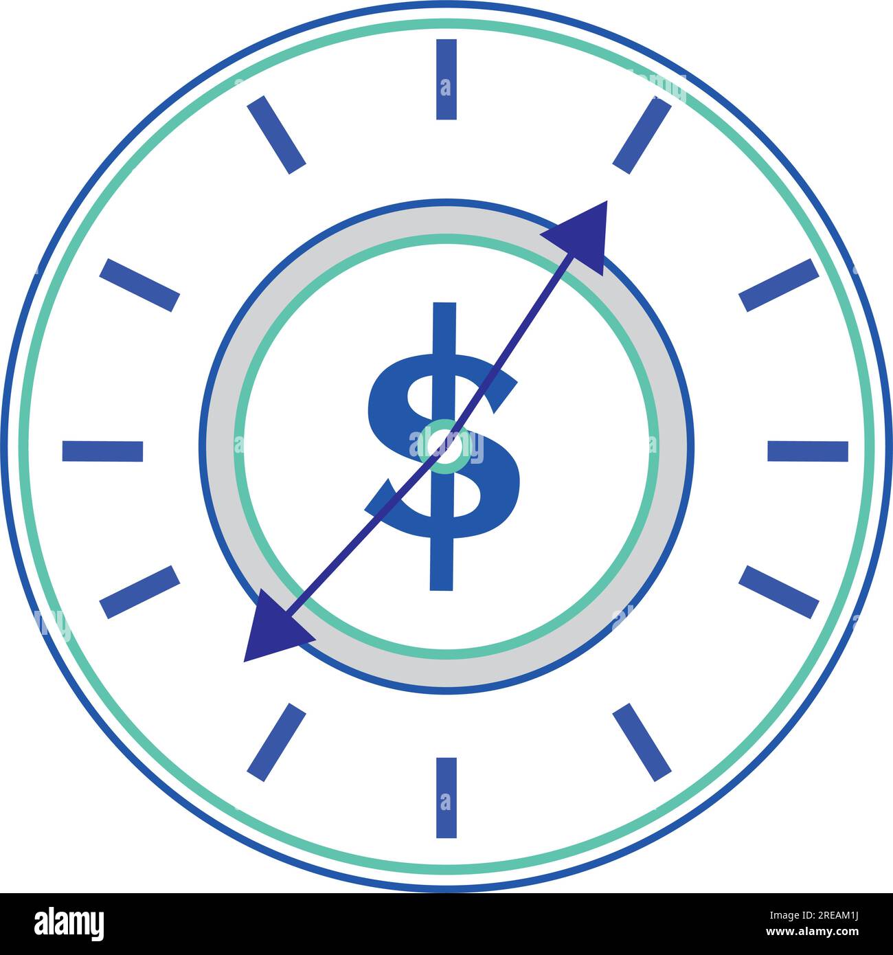 Montre-horloge avec un symbole d'argent vecteur d'icône d'entreprise isolé  Image Vectorielle Stock - Alamy