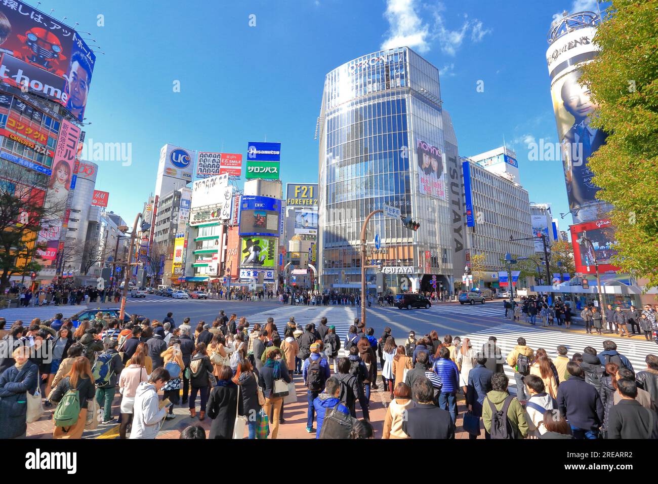 Shibuya Scramble Crossing en hiver Banque D'Images