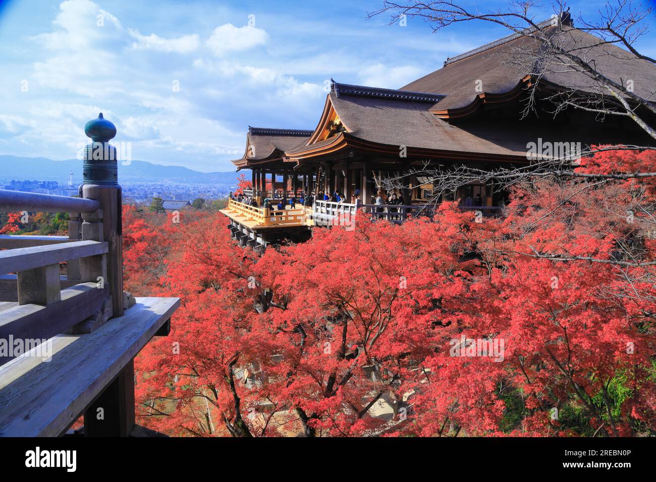 Temple Kiyomizu dans les feuilles d'automne Banque D'Images