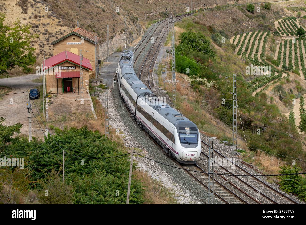 tren, valle del Ebro, la Rioja , Espagne, Europe Banque D'Images