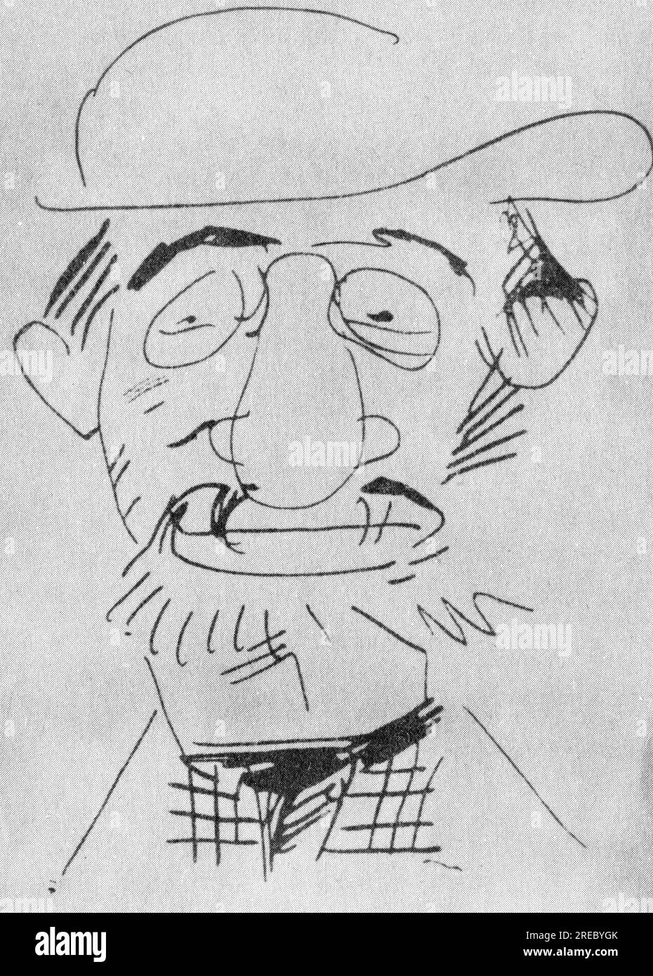 Toulouse-Lautrec, Henri de, 24.11.1864 - 9,9.1901, peintre et graphiste français, autoportrait, scetch, ARTISTE LE DROIT D'AUTEUR N'EST PAS À EFFACER Banque D'Images