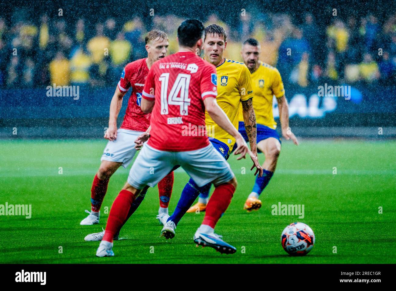 Silkeborg, Danemark. 23rd, juillet 2023. Nicolai Vallys (7) de Broendby IF vu lors du 3F Superliga match entre Silkeborg IF et Broendby IF au JYSK Park à Silkeborg. Banque D'Images
