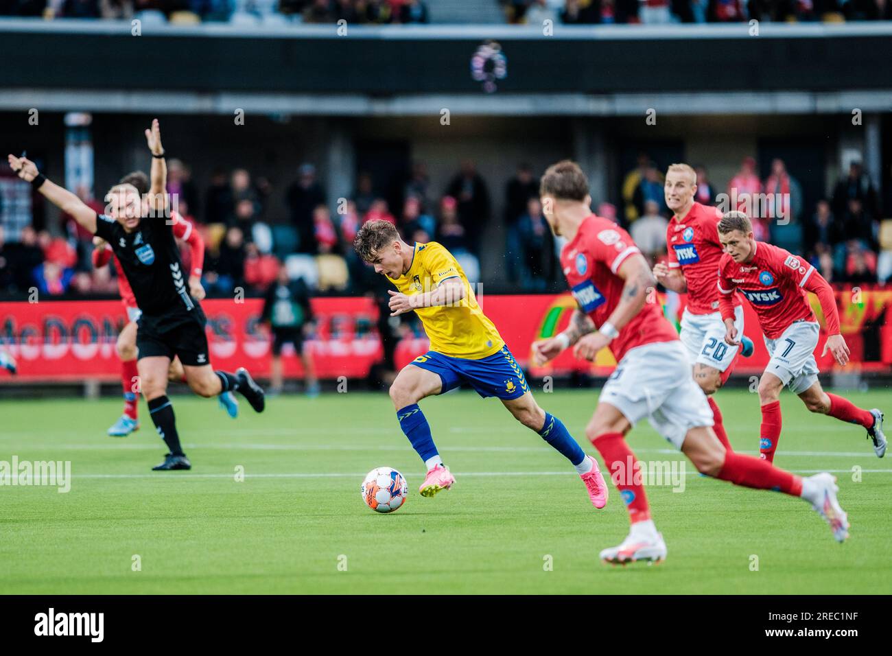 Silkeborg, Danemark. 23rd, juillet 2023. Mathias Kvistgaarden (36) de Broendby IF vu lors du 3F Superliga match entre Silkeborg IF et Broendby IF au JYSK Park à Silkeborg. Banque D'Images