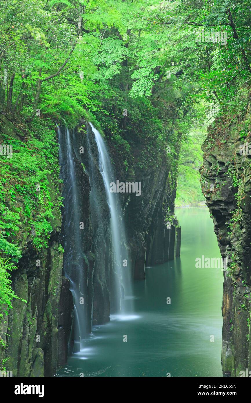 Manai pas de chute d'eau de Taki, gorge de Takachiho Banque D'Images