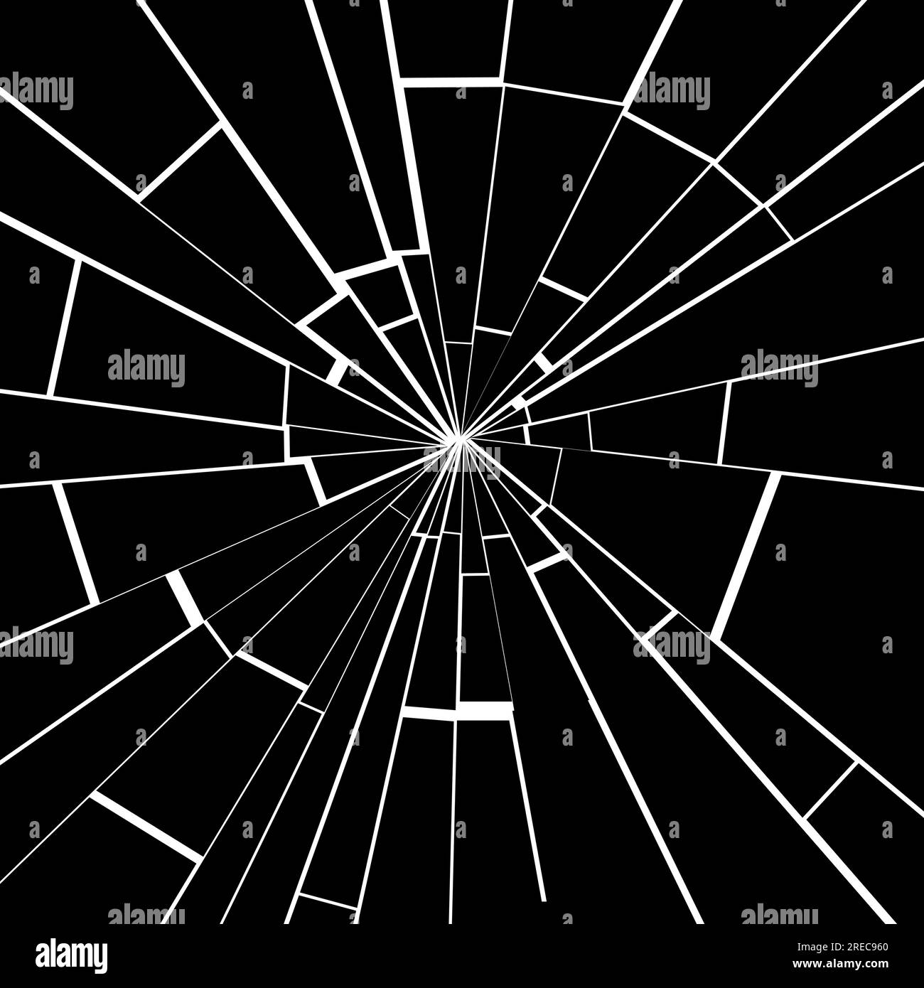 Arrière-plan vectoriel en verre fracturé. Écran noir blanc fissuré éclats de verre cassés. Illustration de Vecteur