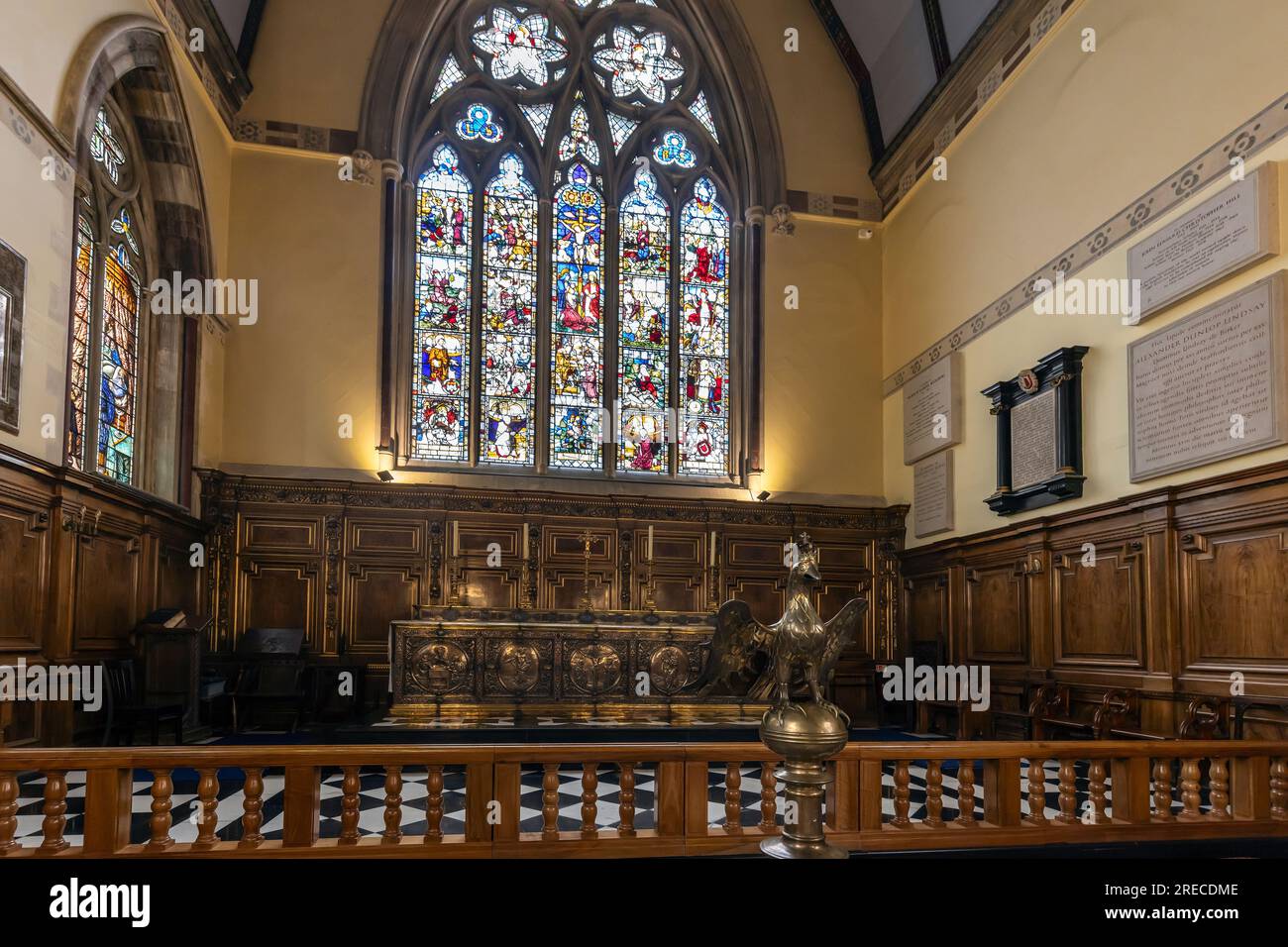 Intérieur de la chapelle, Balliol College, Université d'Oxford. Banque D'Images