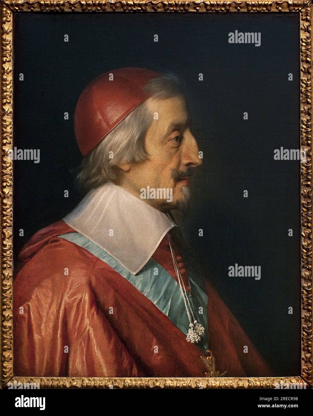 Portrait du cardinal de Richelieu (Armand Jean Duplessis de Richelieu, 1585-1642). La peinture de Philippe de Champaigne (1602-1674), aile sur toile, 1642. Art francais, 17e siecle ; Musée des beaux-arts de Strasbourg. Banque D'Images