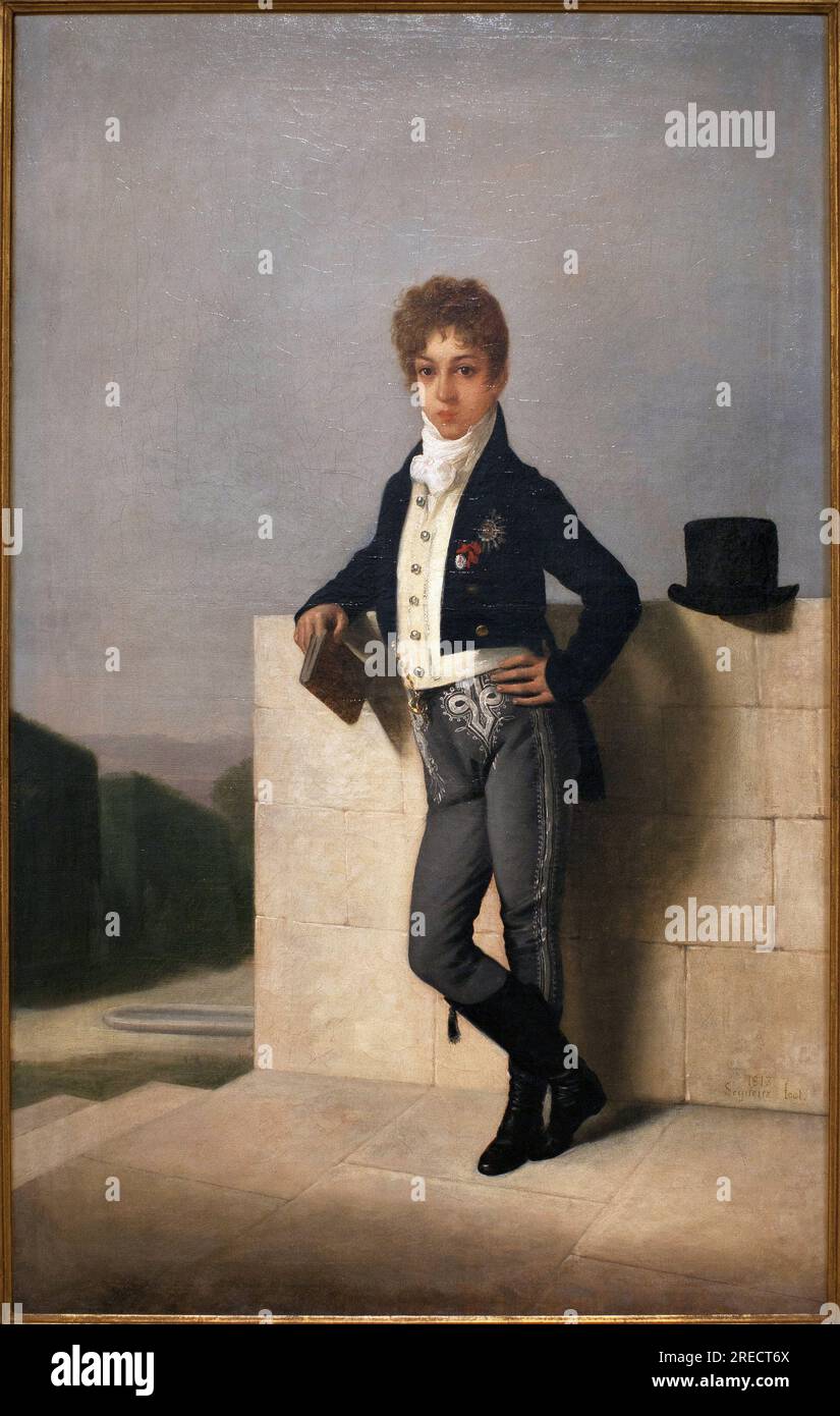 Portrait de Joao Pedro Quintella, comte de Farrobo (1801-1869) - peinture de Domingos Antonio de Sequeira (1868-1937), huile sur toile, 1813 (Portrait de Joao Pedro Quintella, de Domingo Antonio de Sequeira, huile sur toile, 1813) - Musée des Arts antiques de Lisbonne (Portugal) Banque D'Images