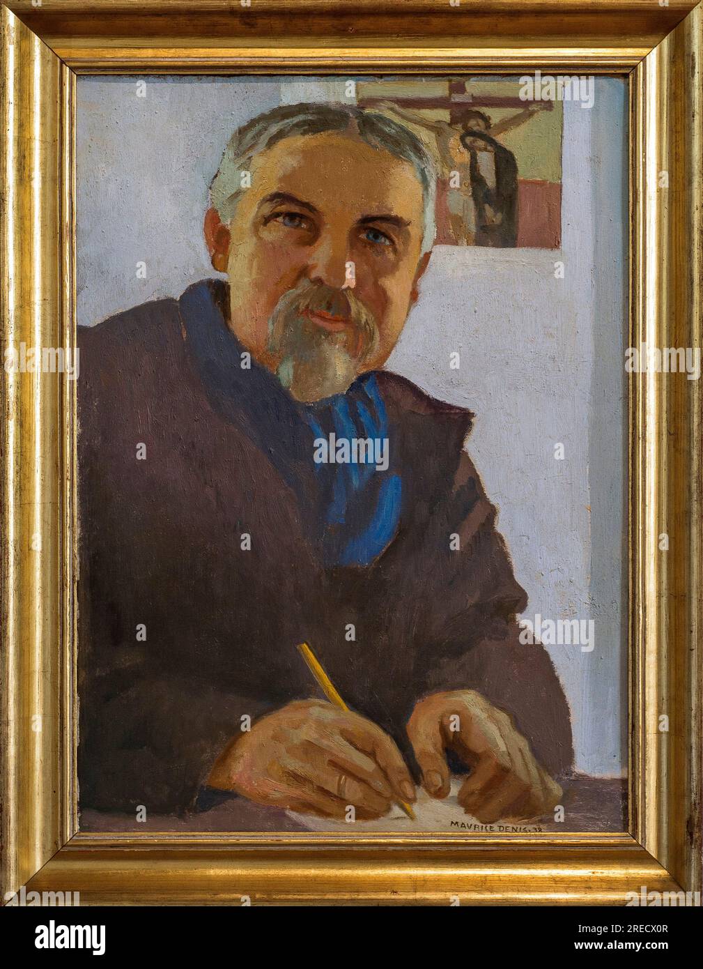 Autoportrait de Maurice Denis (1870-1943) - 1938 - huile sur carton - musée Maurice Denis de Saint-Germain-en-Laye Banque D'Images