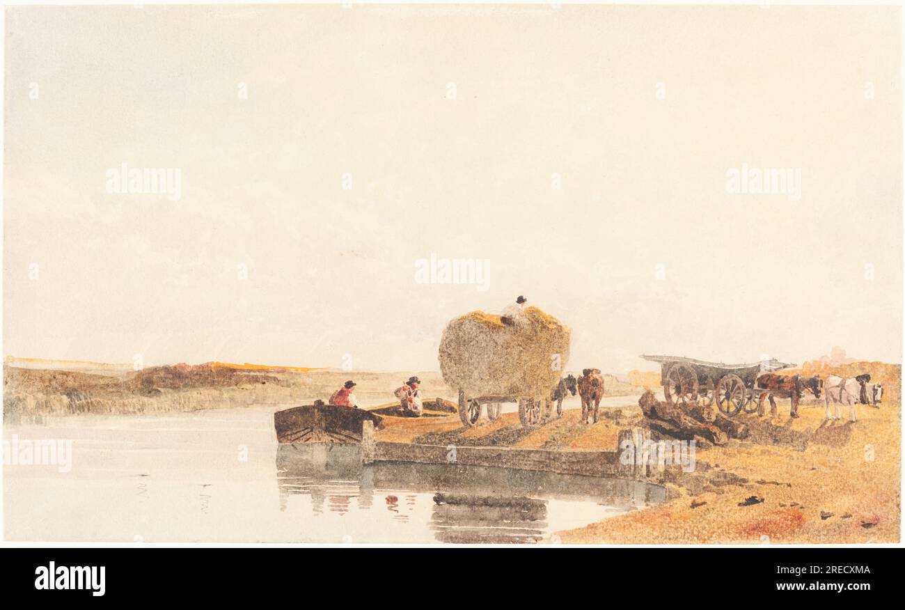'Peter de Wint, soirée sur la Foss Dyke près de Lincoln, 0, aquarelle sur graphite sur papier tissé, total : 25,5 x 42,6 cm (10 1/16 x 16 3/4 po), Collection Paul Mellon, 1986.72.5' Banque D'Images