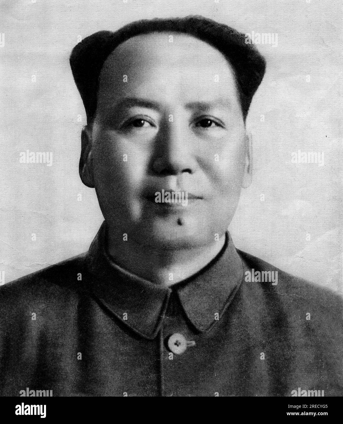Portrait du président chinois Mao. Dans 'La guerre de Coree', Chine, 1959. Banque D'Images