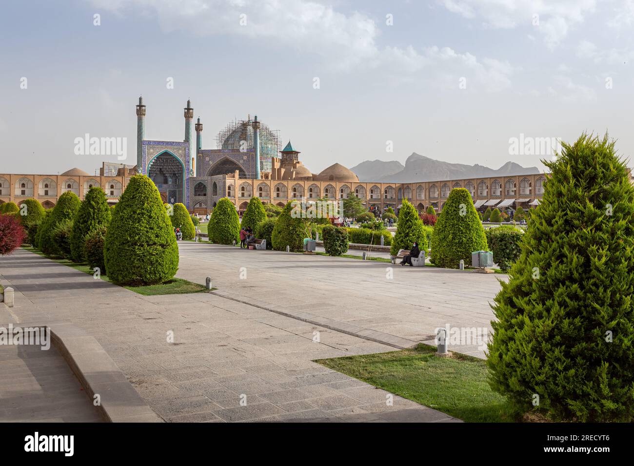 Mosquée Shah et place Naqsh-e Jahan à Ispahan, Iran Banque D'Images