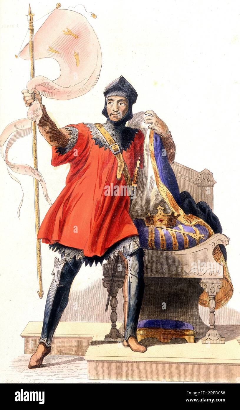 Hugues Capet et sa arts 7.3 - dans "Le Plutarque francais", ed. Mennechet, XIXeme siecle Banque D'Images