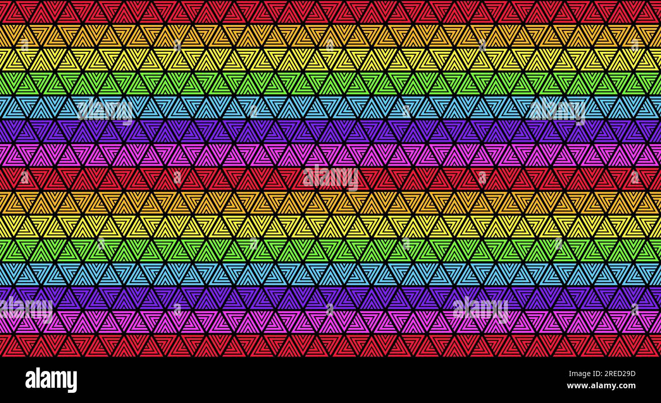 Motif de couleur arc-en-ciel avec des triangles. Illustration de fond géométrique futuriste moderne Banque D'Images