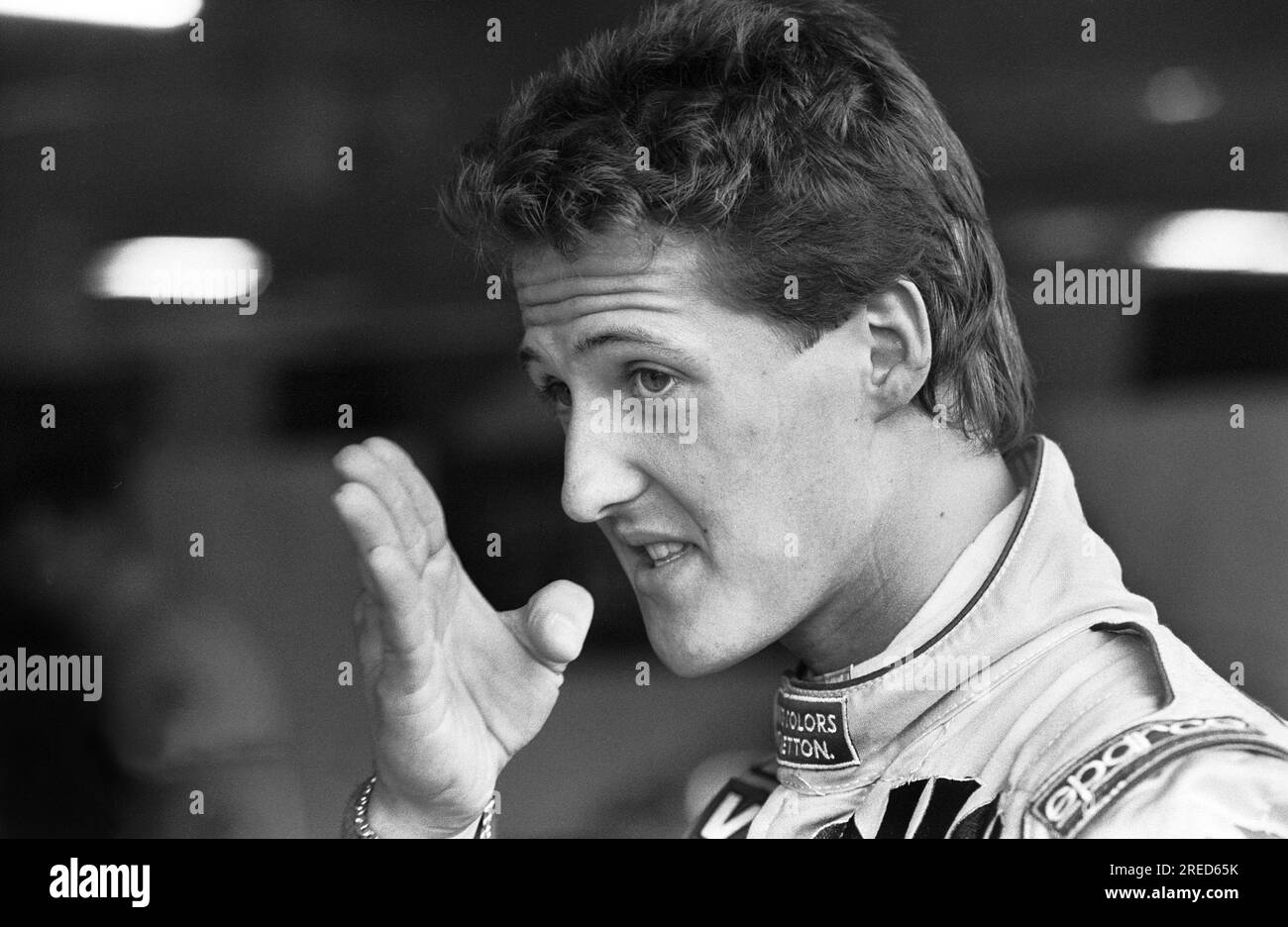 Allemagne, Hockenheim, 15/07/1992 Archive : 35-37-35 essais de Formule 1 au Hockenheimring photo : Michael Schumacher, Camel Benetton Ford [traduction automatique] Banque D'Images