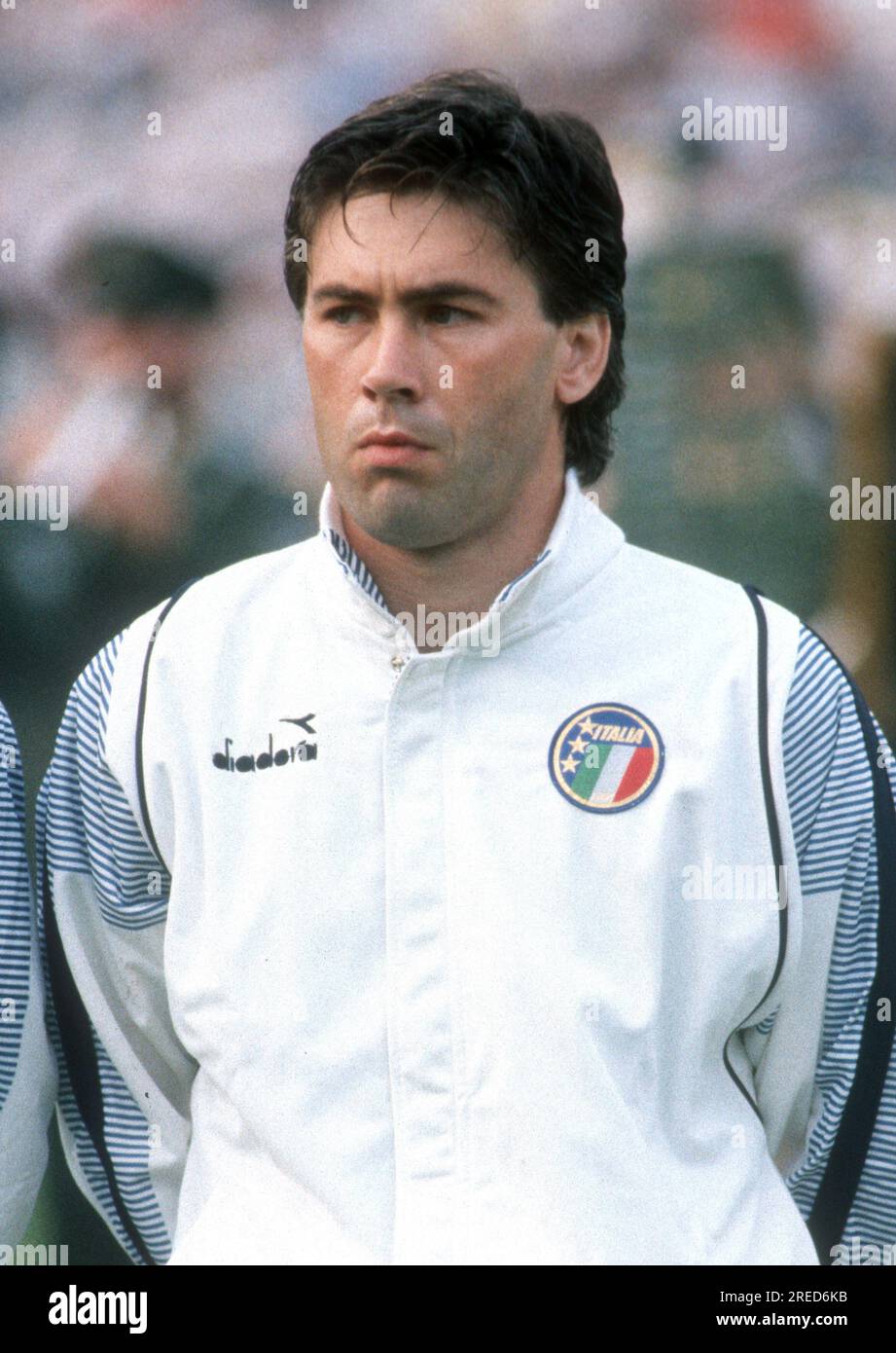 Championnat d'Europe de football 1988 / match d'ouverture BR Allemagne - Italie à Düsseldorf 1:1 sur 10.06.1988 / Carlo Ancelotti [traduction automatique] Banque D'Images