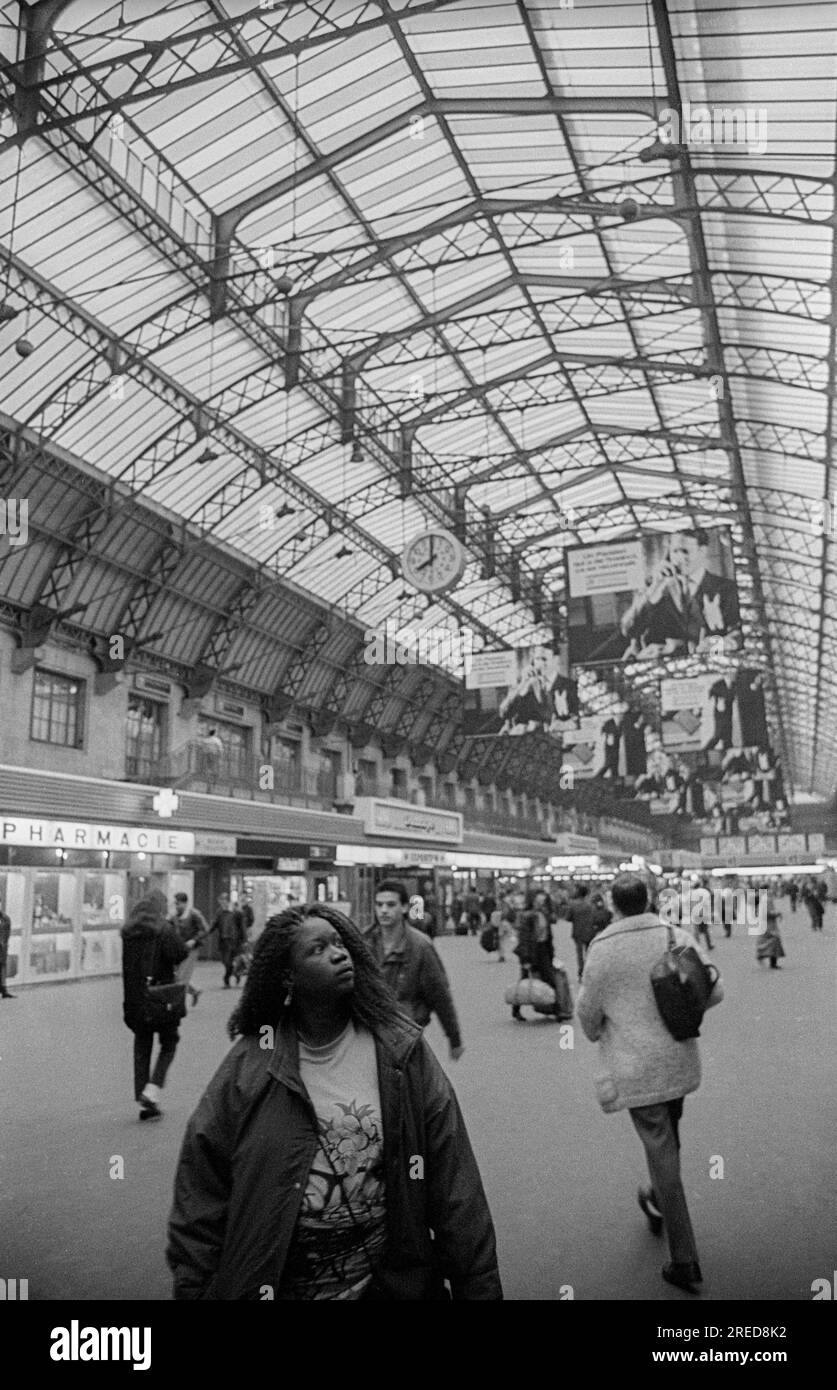 France, Paris, 22.03.1990, Gare de l' est, (Gare est à Paris), [traduction automatique] Banque D'Images