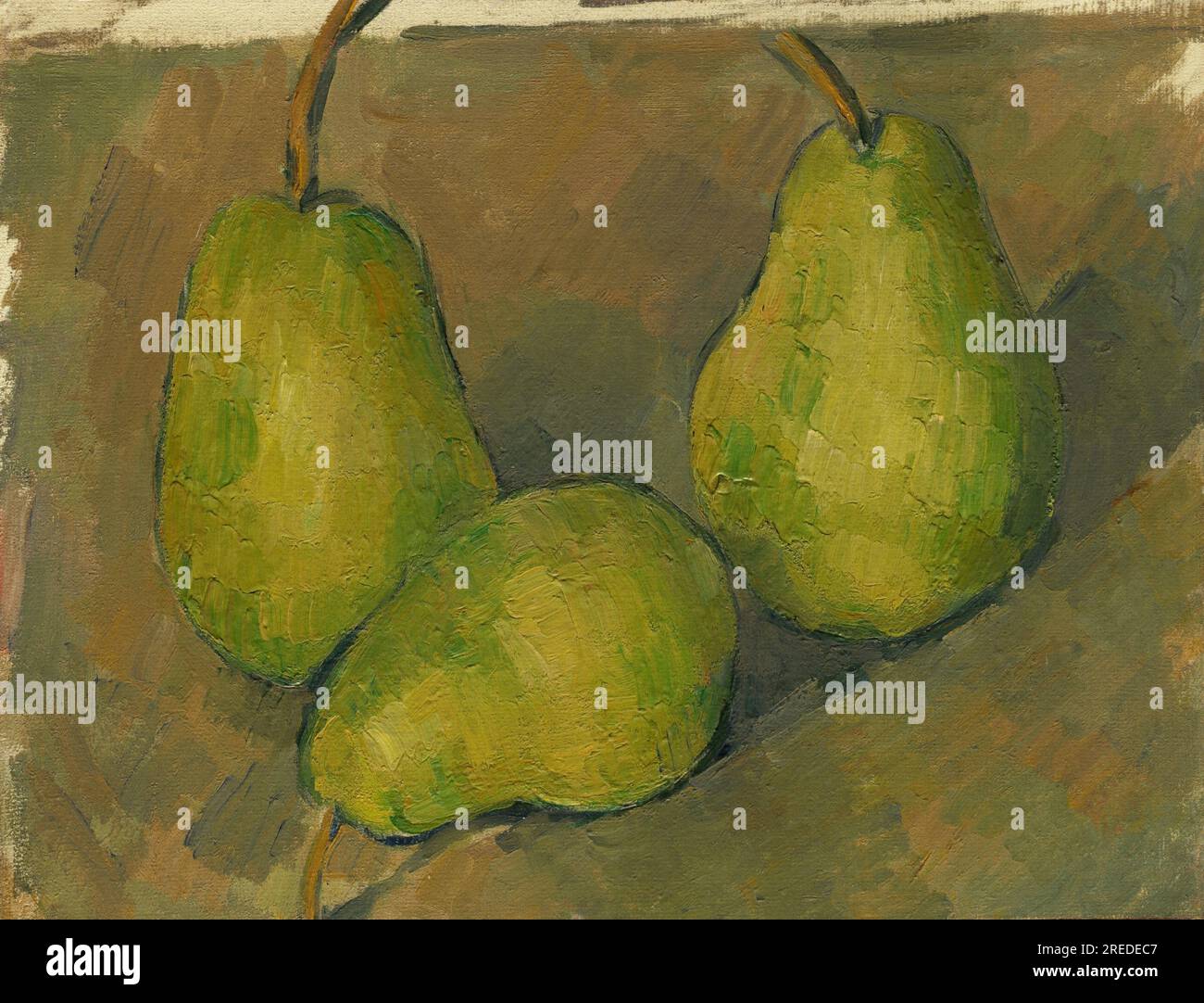 Titre : trois poires Créateur : Paul Cézanne Date : 1879 Dimensions : 20 x 25,7 cm support : huile sur toile lieu : National Gallery of Art, Washington, D.C. Banque D'Images