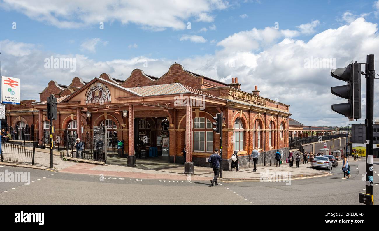 Birmingham Moor Street Railway Station Building à Birmingham, West Midlands, Royaume-Uni, le 23 juillet 2023 Banque D'Images