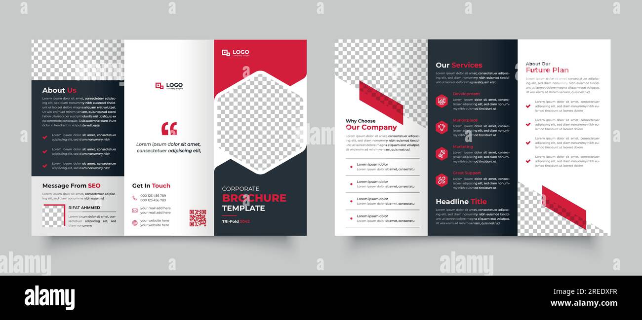 Conception de brochure trifold d'entreprise, modèle d'entreprise trifold Illustration de Vecteur