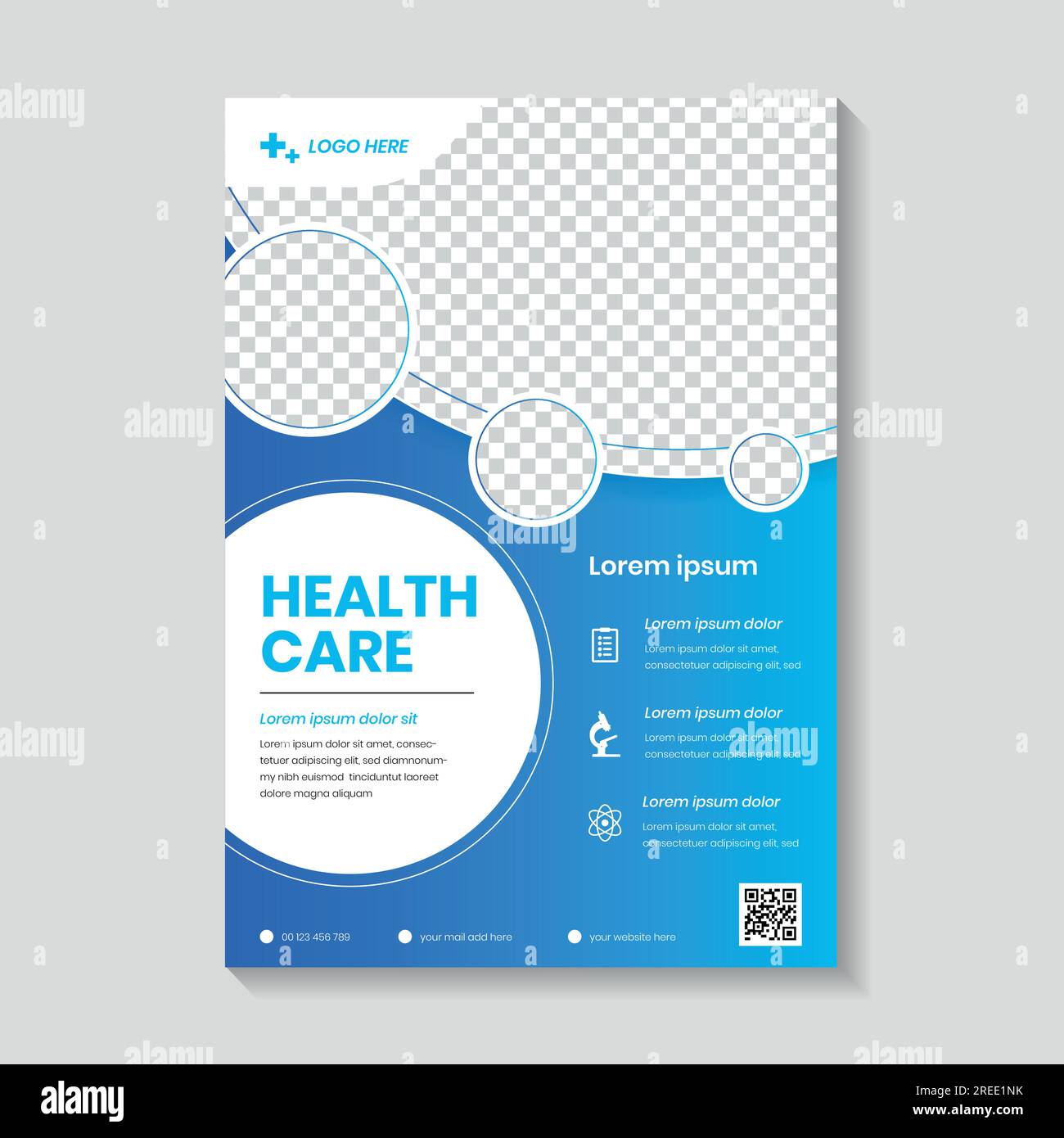 Modern Medical Flyer Template Design, Healthcare brochure a4 Template Design Illustration de Vecteur