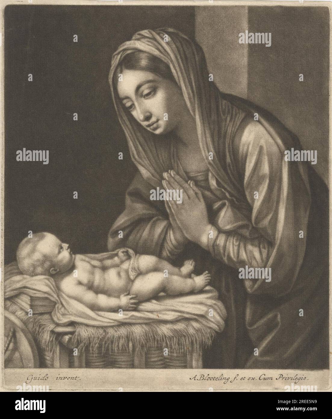 Vierge et enfant entre 1670 et 1690 par Abraham Blooteling Banque D'Images