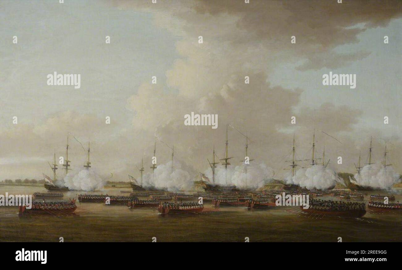 Une action navale 1779 de Dominic Serres Banque D'Images