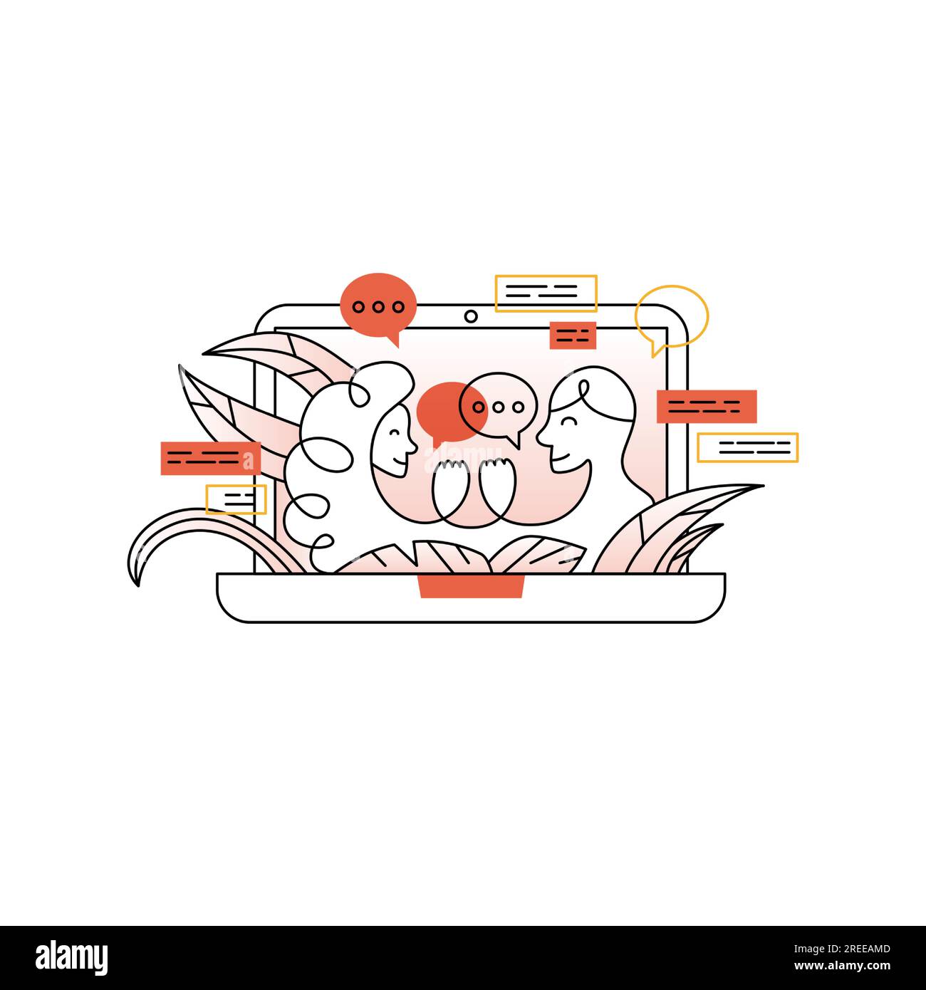 Illustration de ligne de discussion de personnes Illustration de Vecteur