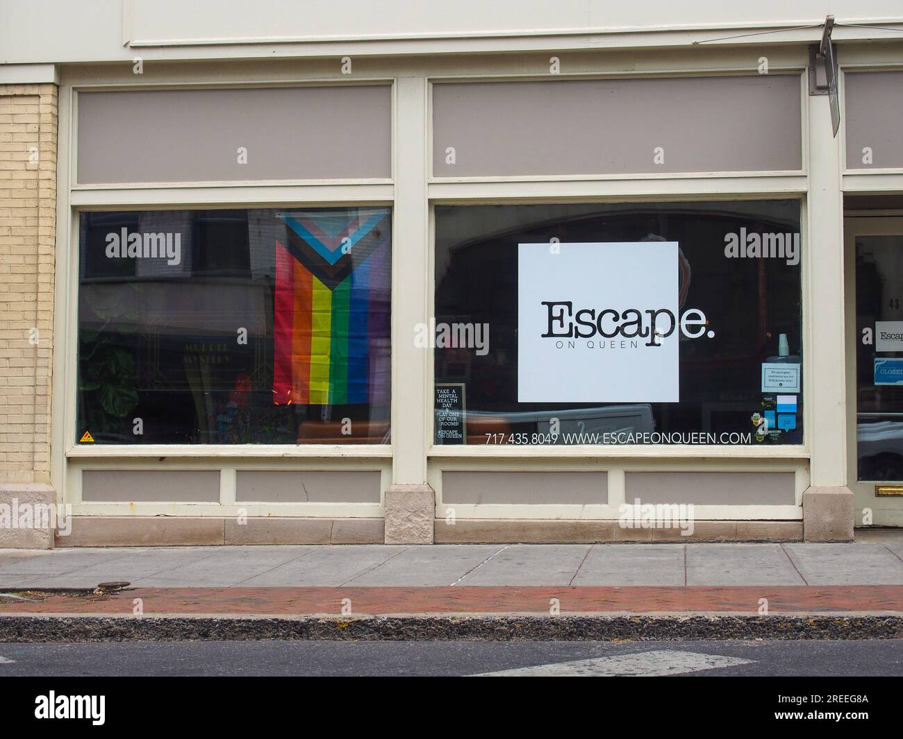 Escape on Queen escape room business, Lancaster, Pennsylvanie, 5 juin 2023, © Katharine Andriotis Banque D'Images