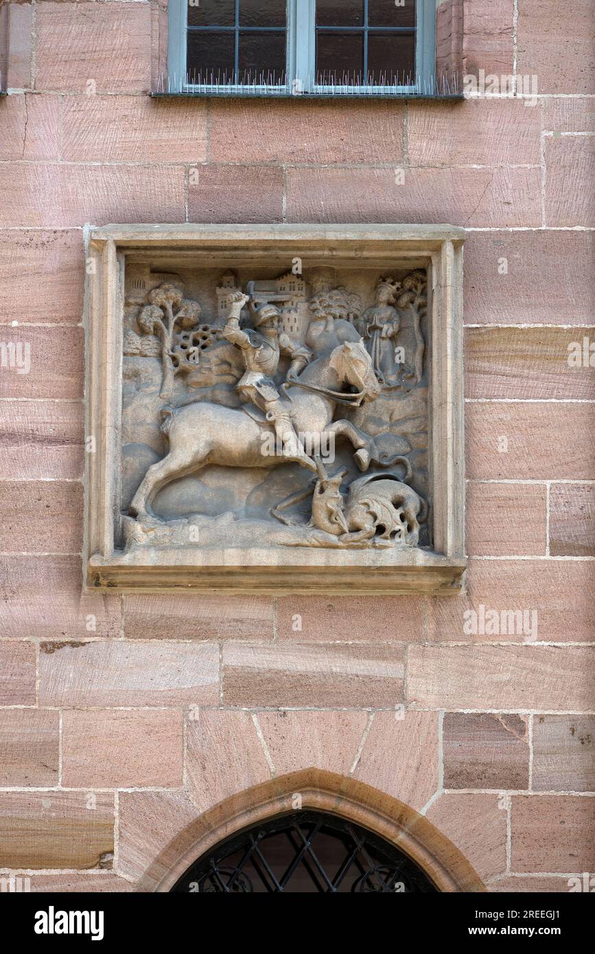 Maison, Weinmarkt 6, Nuremberg, moyenne-Franconie, Bavière, Allemagne Banque D'Images