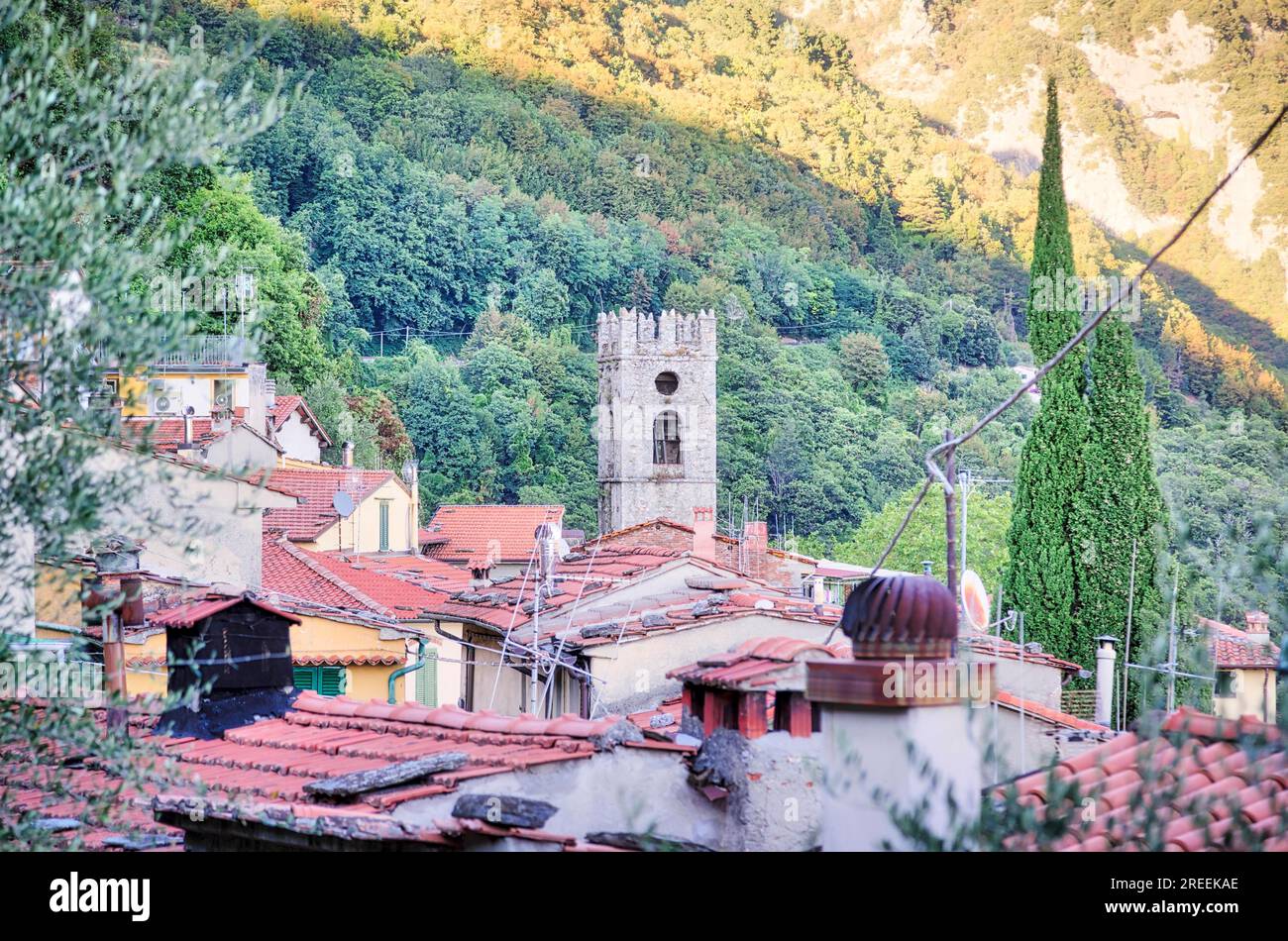 Village de montagne italien Casoli, Toscane Banque D'Images