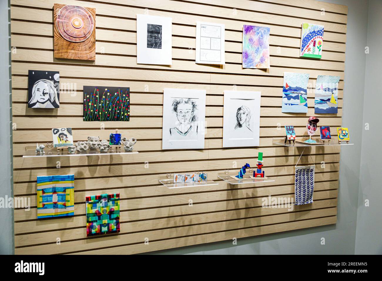 Athènes Géorgie, Université de Géorgie campus de l'école, Georgia Museum of Art, intérieur intérieur à l'intérieur, collection d'exposition, œuvres d'art, galerie p Banque D'Images