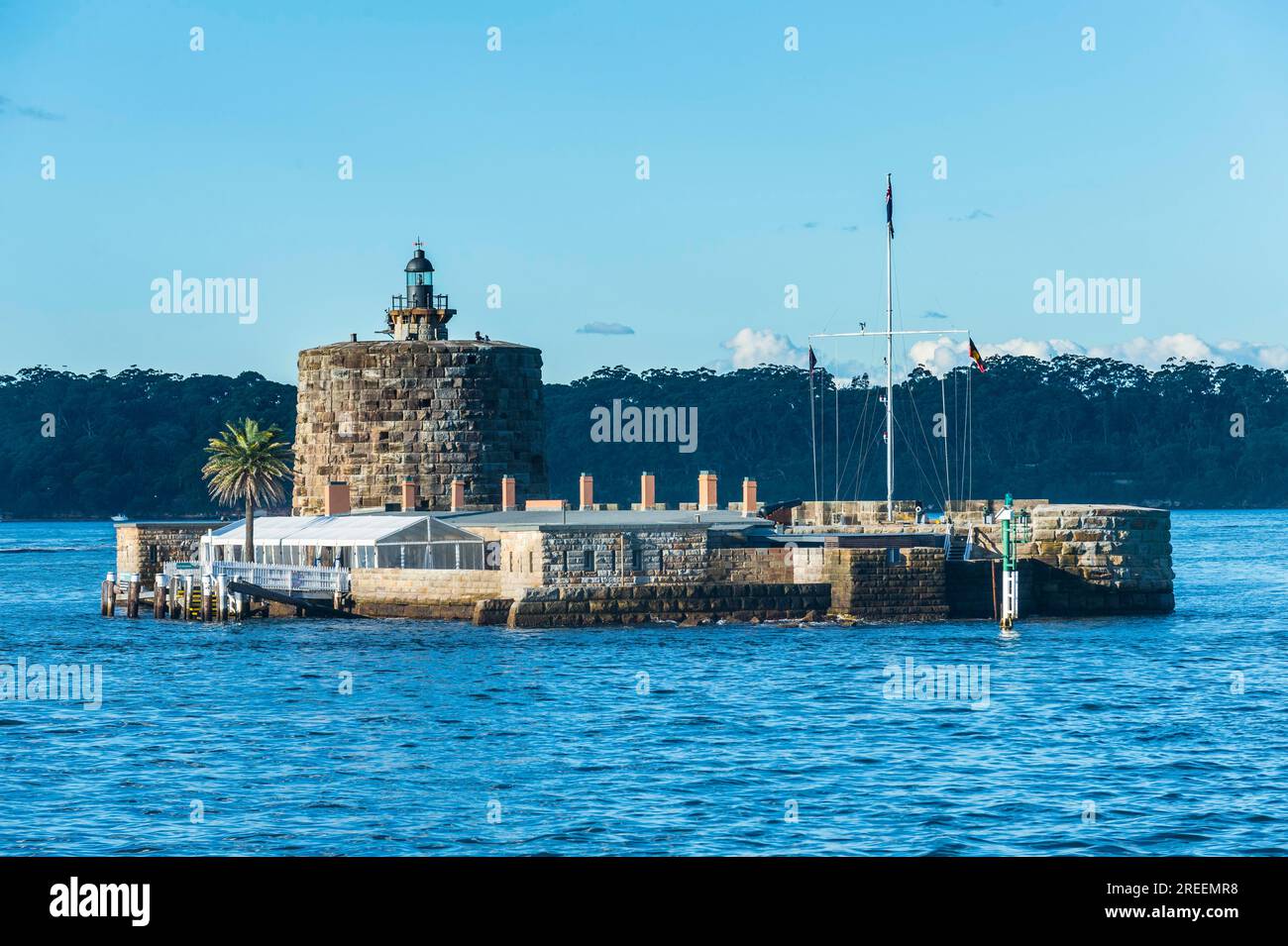 Phare dans le port de Sydney, Sydney, Nouvelle-Galles du Sud, Australie Banque D'Images