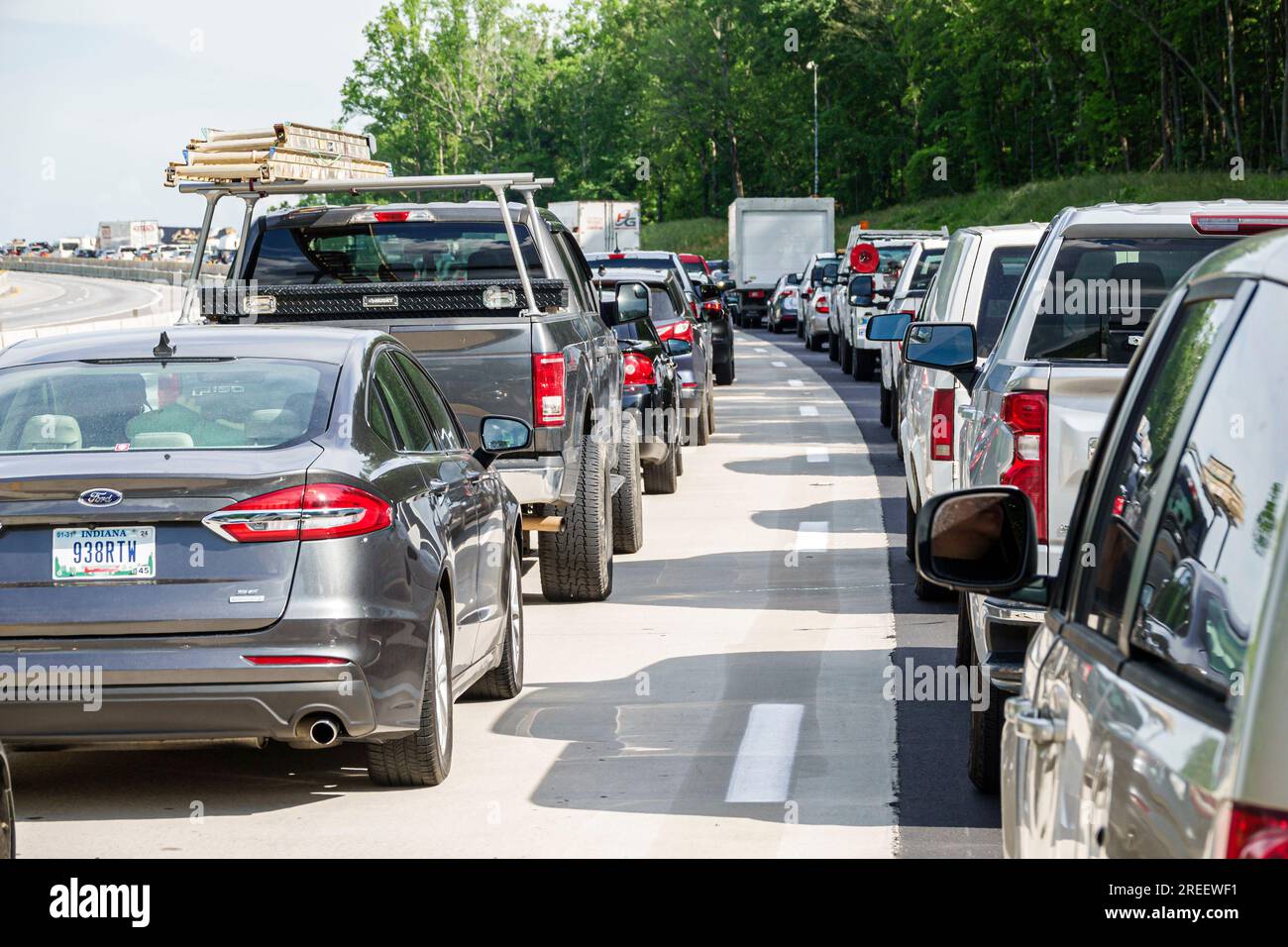 Hendersonville Caroline du Nord, Interstate I-26 a arrêté la circulation pare-chocs à pare-chocs, véhicules voitures camions Banque D'Images