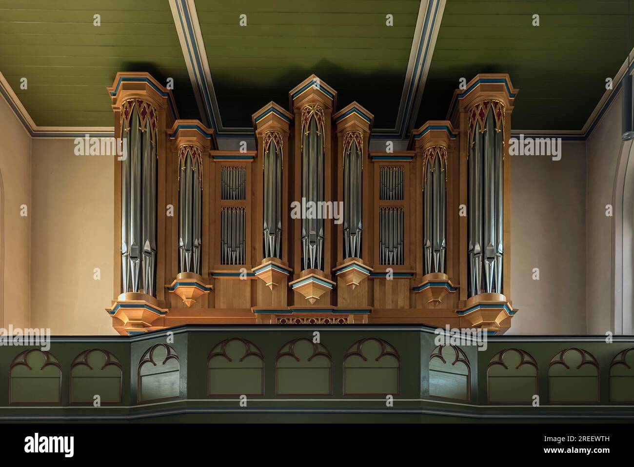 Orgue dans l'église de la ville de 1890, Emmendingen, Baden-Wuerttemberg, Allemagne Banque D'Images