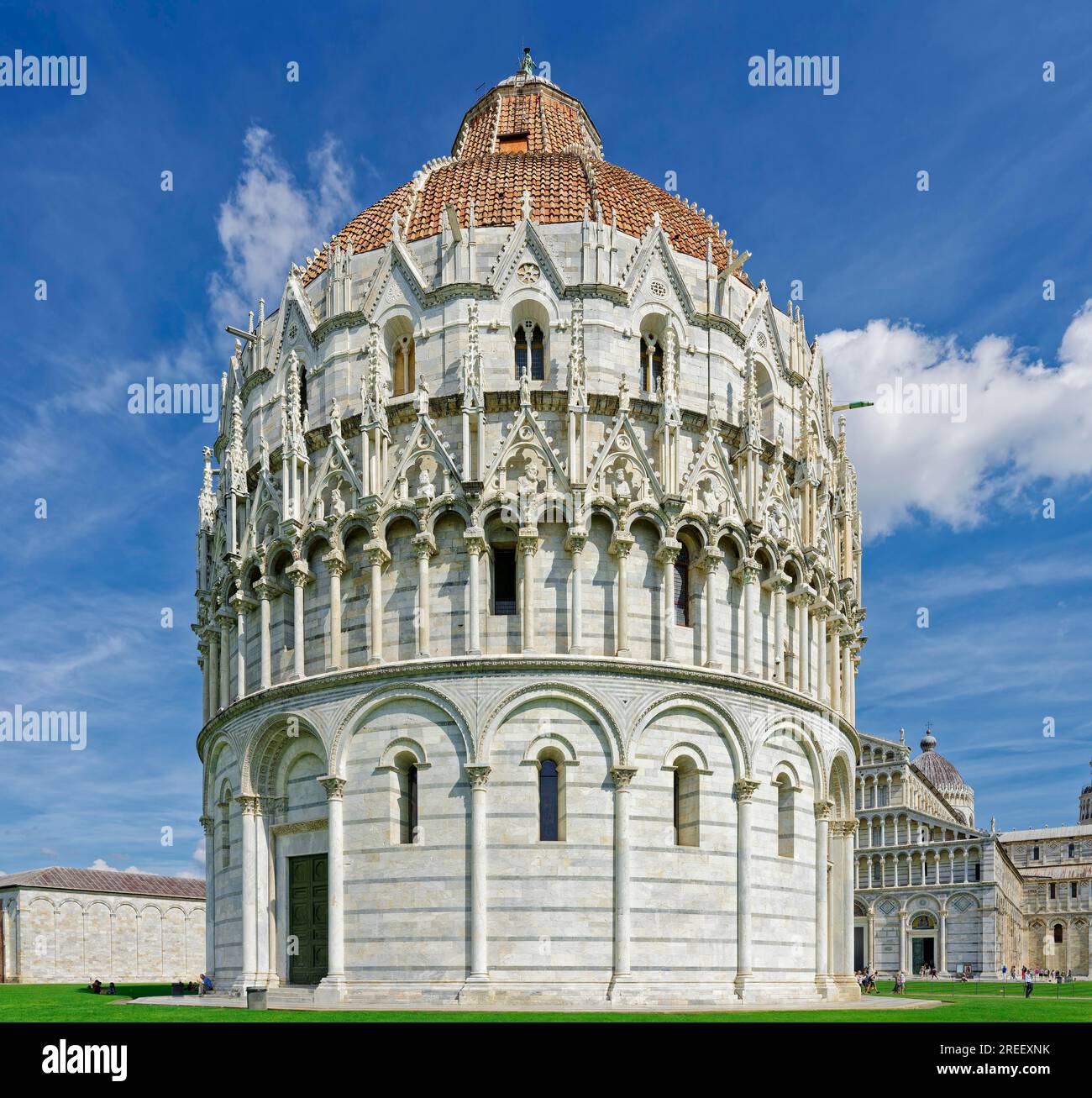 Camposanto, Baptistère, Battistero di Pisa, Cathédrale, Cattedrale Metropolitana Primaziale di Santa Maria Assunta, place des miracles, Piazza dei Banque D'Images