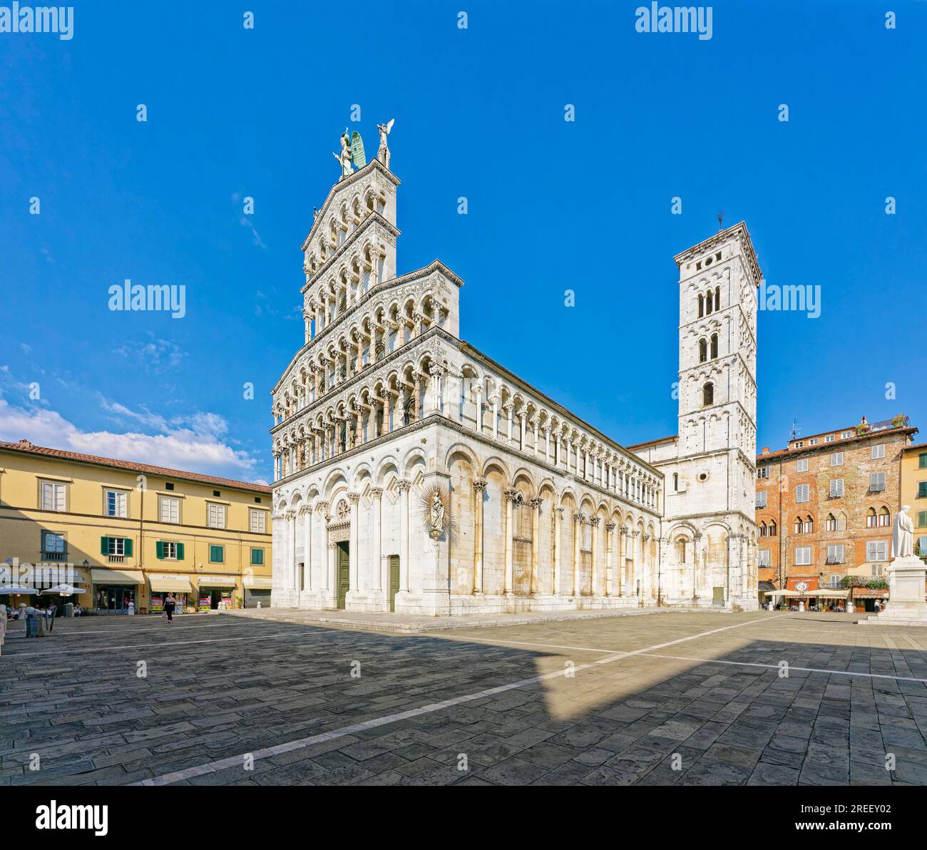 Église, Chiesa di San Michele in Foro, Roman, Piazza San Michele, Lucca, Toscane, Italie Banque D'Images