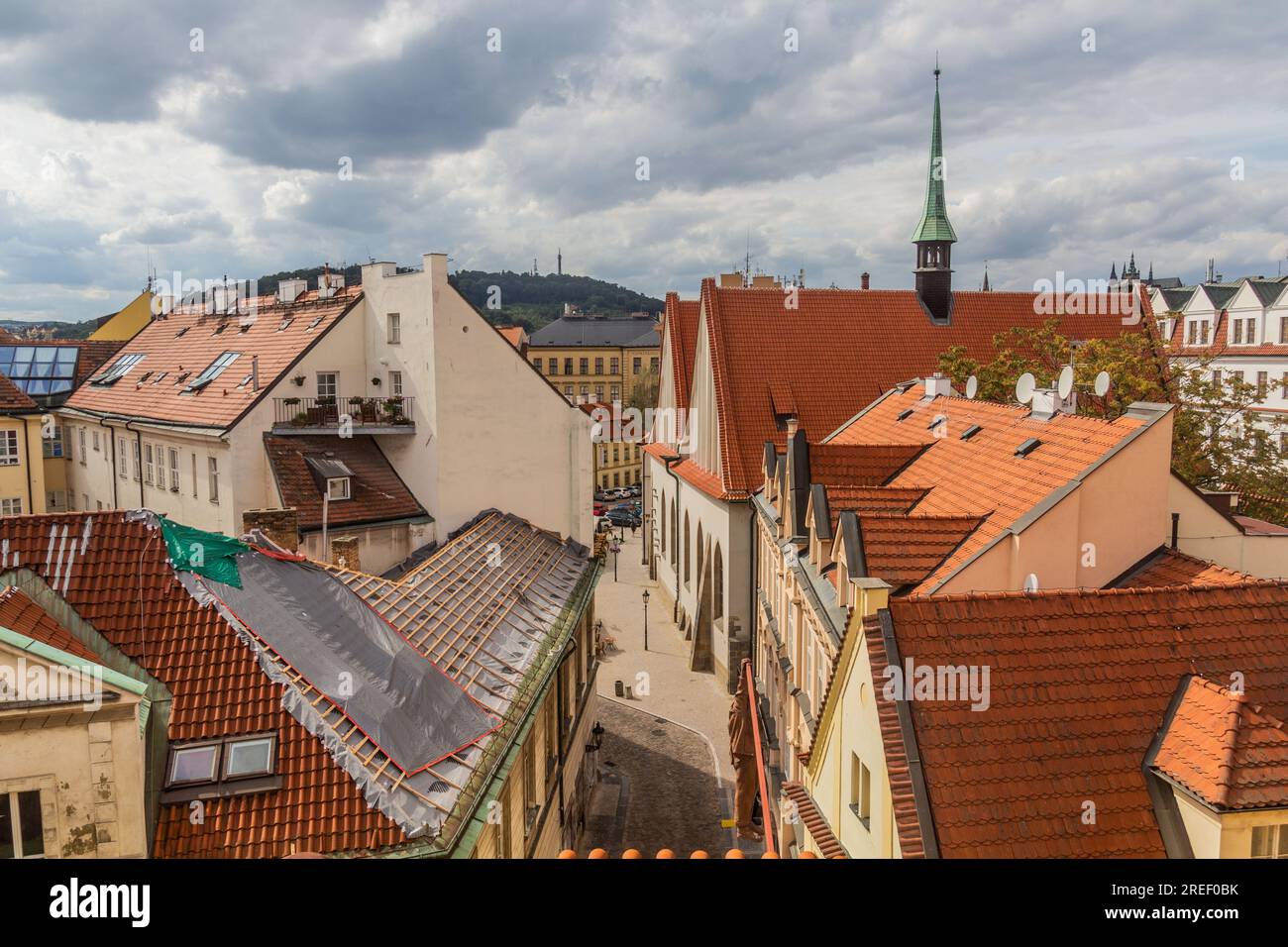 Skyline de Prague avec la chapelle de Bethléem (Betlemska Kaple), République tchèque Banque D'Images