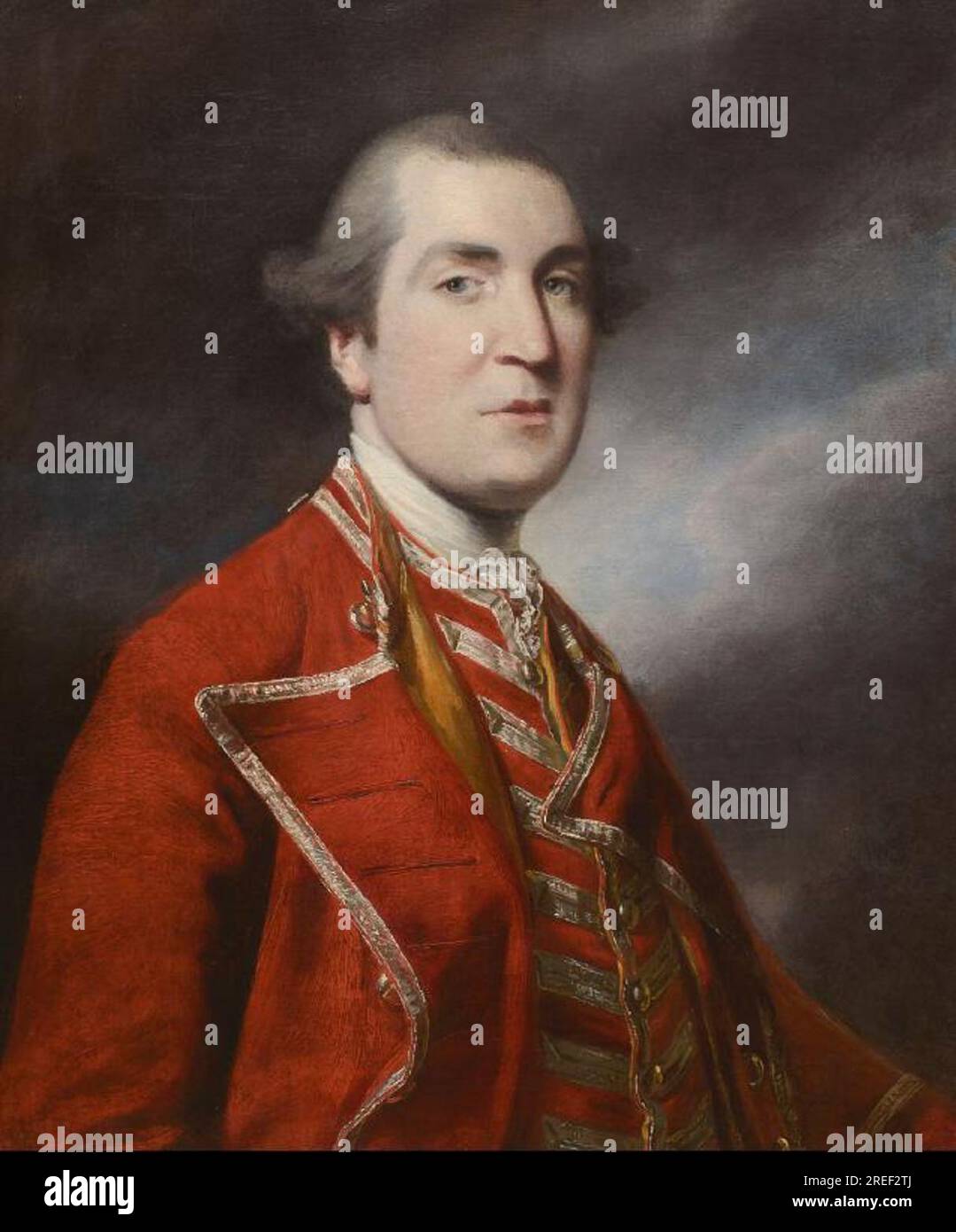 Portrait du cinquième vicomte Allen, nommé Joshua (1728-1816) en uniforme de Lord Lieutenant 1762 par Joshua Reynolds Banque D'Images