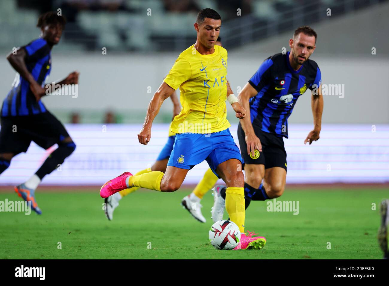 Osaka, Japon. 27 juillet 2023. Cristiano Ronaldo (Al-Nassr) football/football : match amical entre le Al-Nassr FC 1-1 Inter Milan au Yanmar Stadium Nagai à Osaka, Japon . Crédit : Naoki Nishimura/AFLO SPORT/Alamy Live News Banque D'Images
