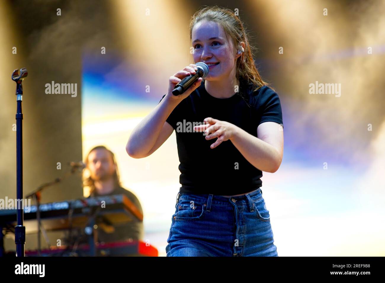 Inverness, Écosse, 27/07/2023, en tête d'affiche Sigrid sur scène lors du premier jour du Belladrum FestivalCredit : Brian Anderson/Alamy Live News Banque D'Images