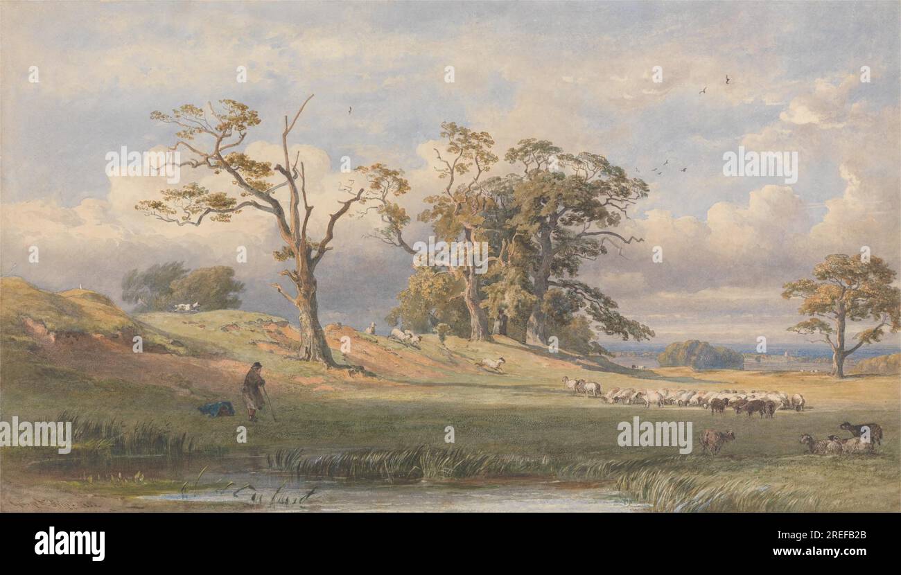 Ancien camp britannique dans Bulstrode Park 1860 par George Arthur Fripp Banque D'Images