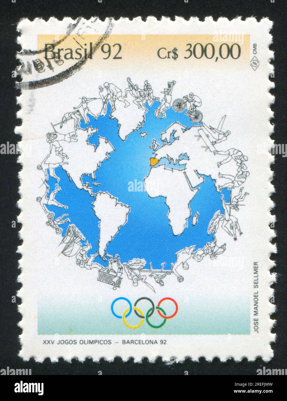 Symbole 1992 Olympique De Barcelone Image stock - Image du ouvré