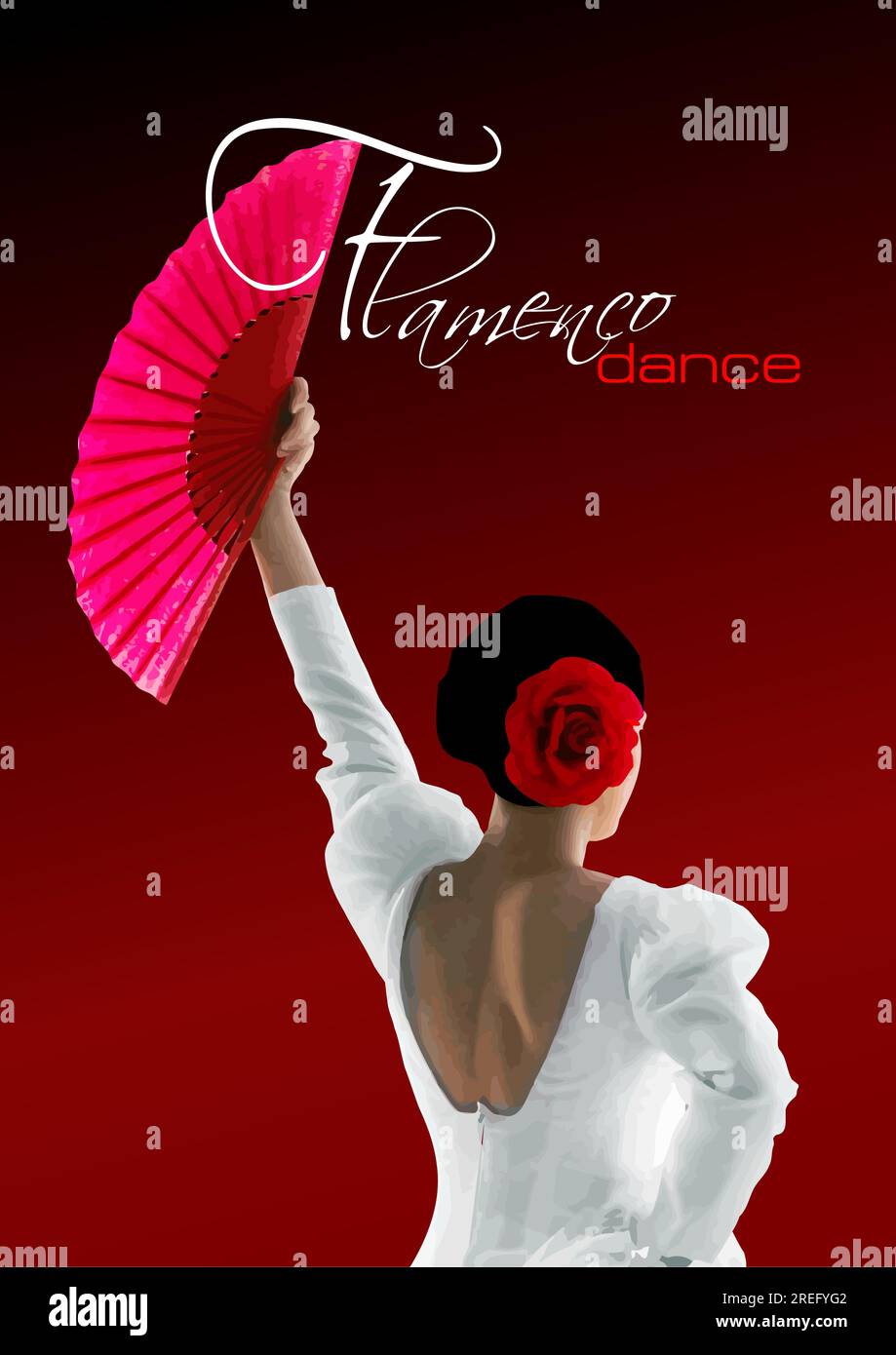 Belle jeune femme dansant le flamenco. Illustration 3d vectorielle Illustration de Vecteur