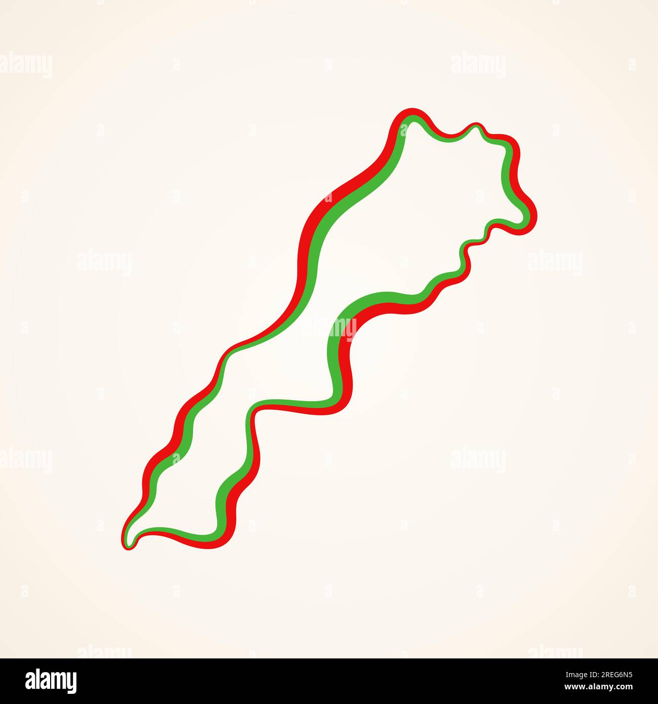 Plan du Maroc marqué avec ruban en couleurs du drapeau. Illustration de Vecteur