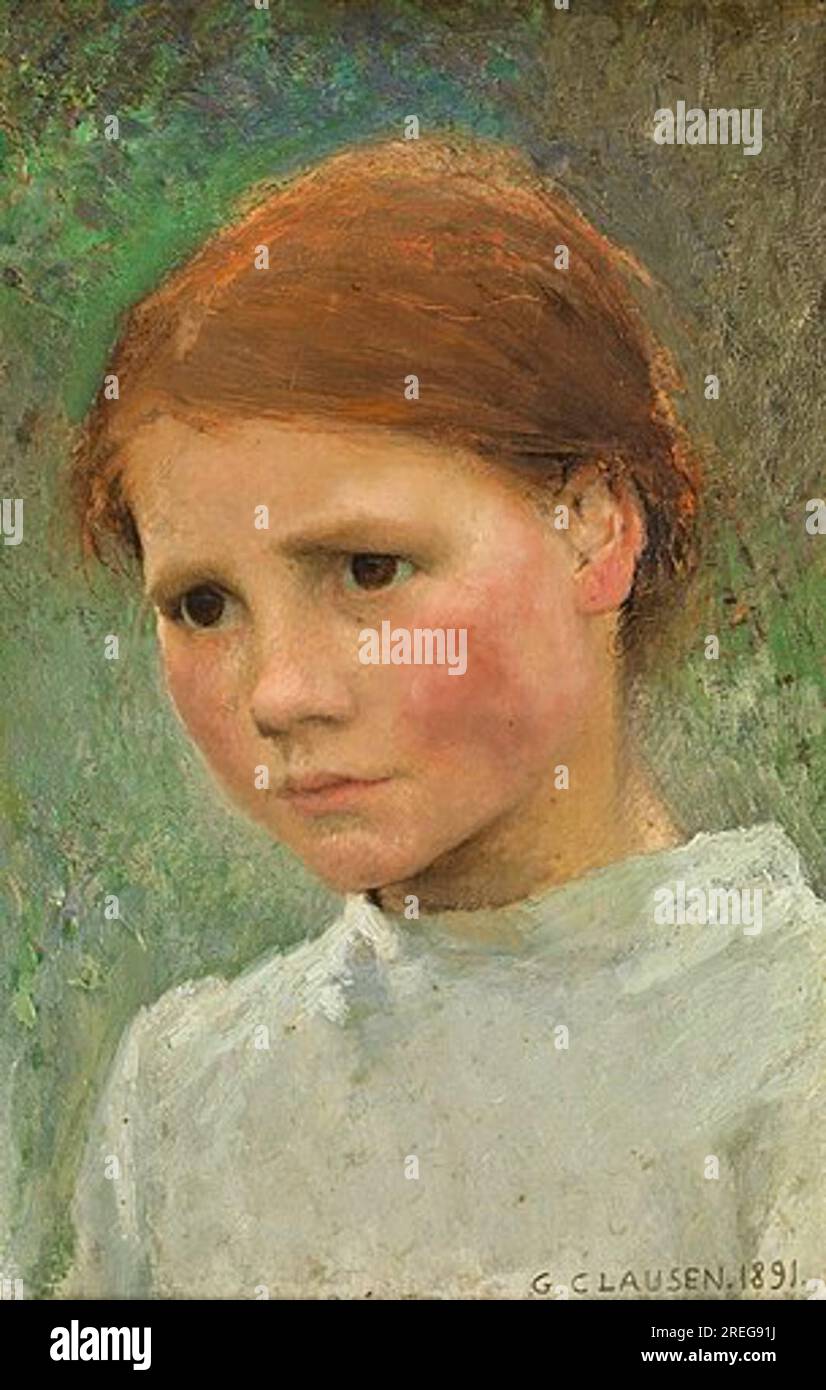 Portrait d'un enfant, Rose Grimsdale 1891 par George Clausen Banque D'Images