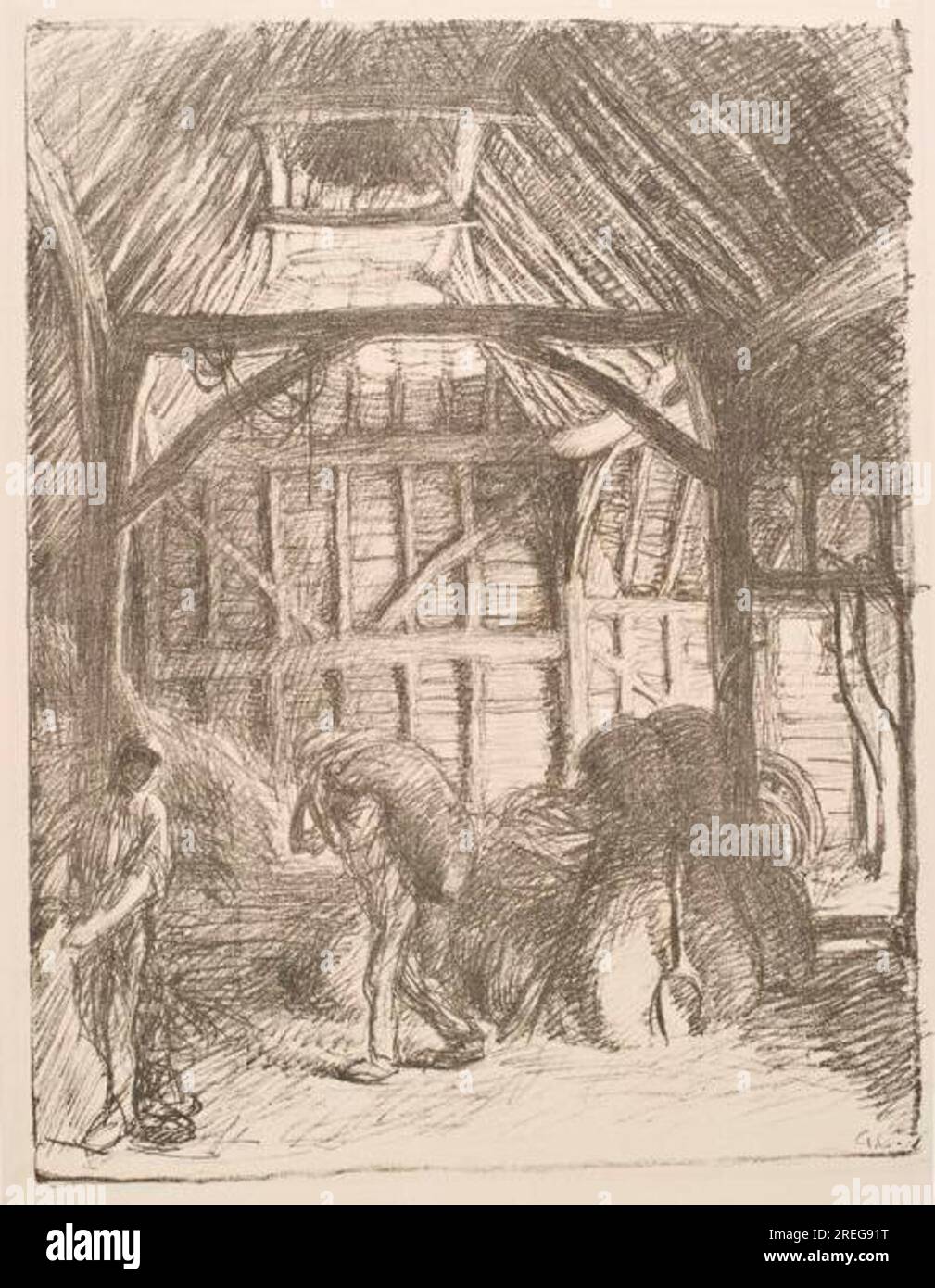 La grange - Sir George Clausen par George Clausen Banque D'Images