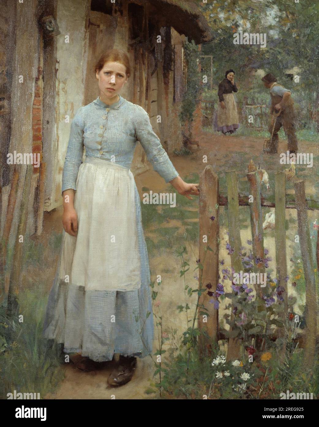 La fille à la porte 1889 par George Clausen Banque D'Images
