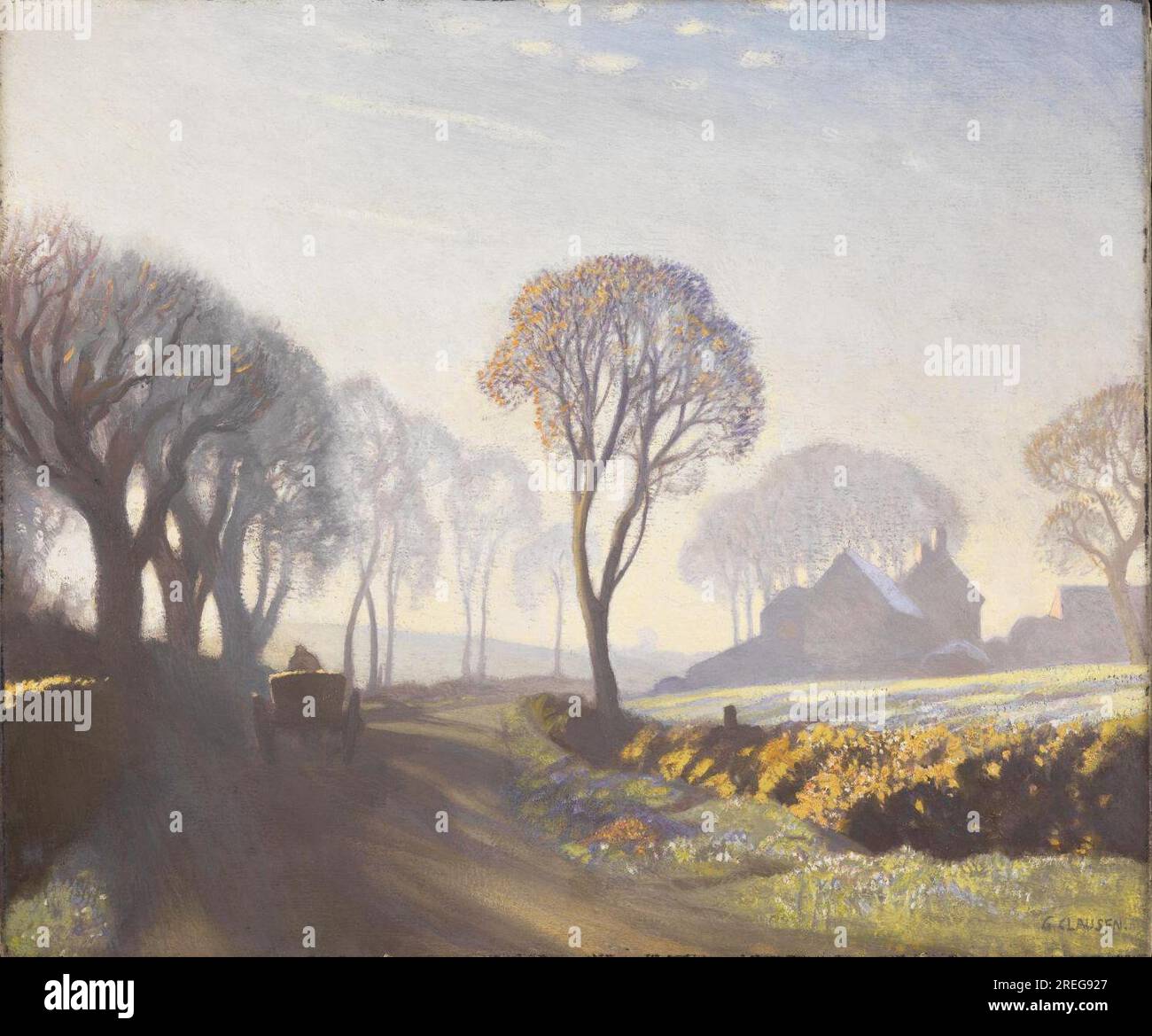 La route, matin d'hiver vers 1923 par George Clausen Banque D'Images